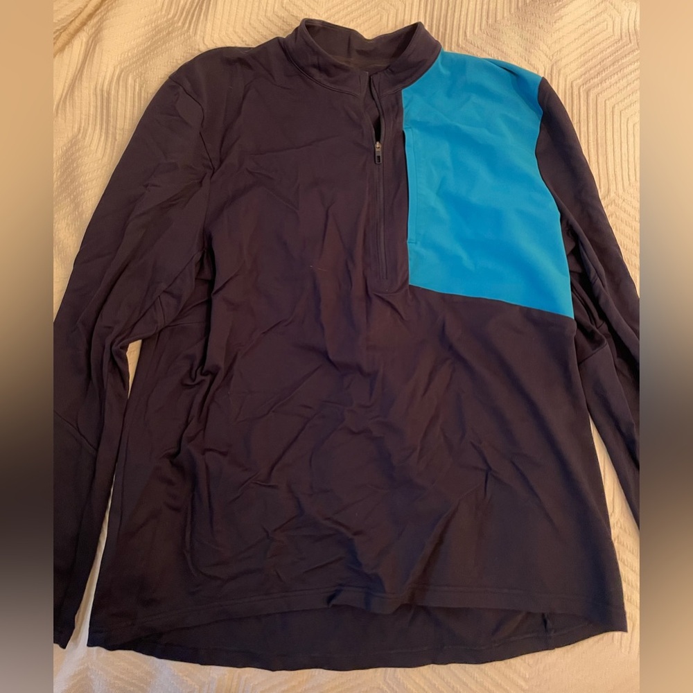 Lululemon Colorblock Lightweight Half Zip Sweatshirt Zippered Pocket Men's XL